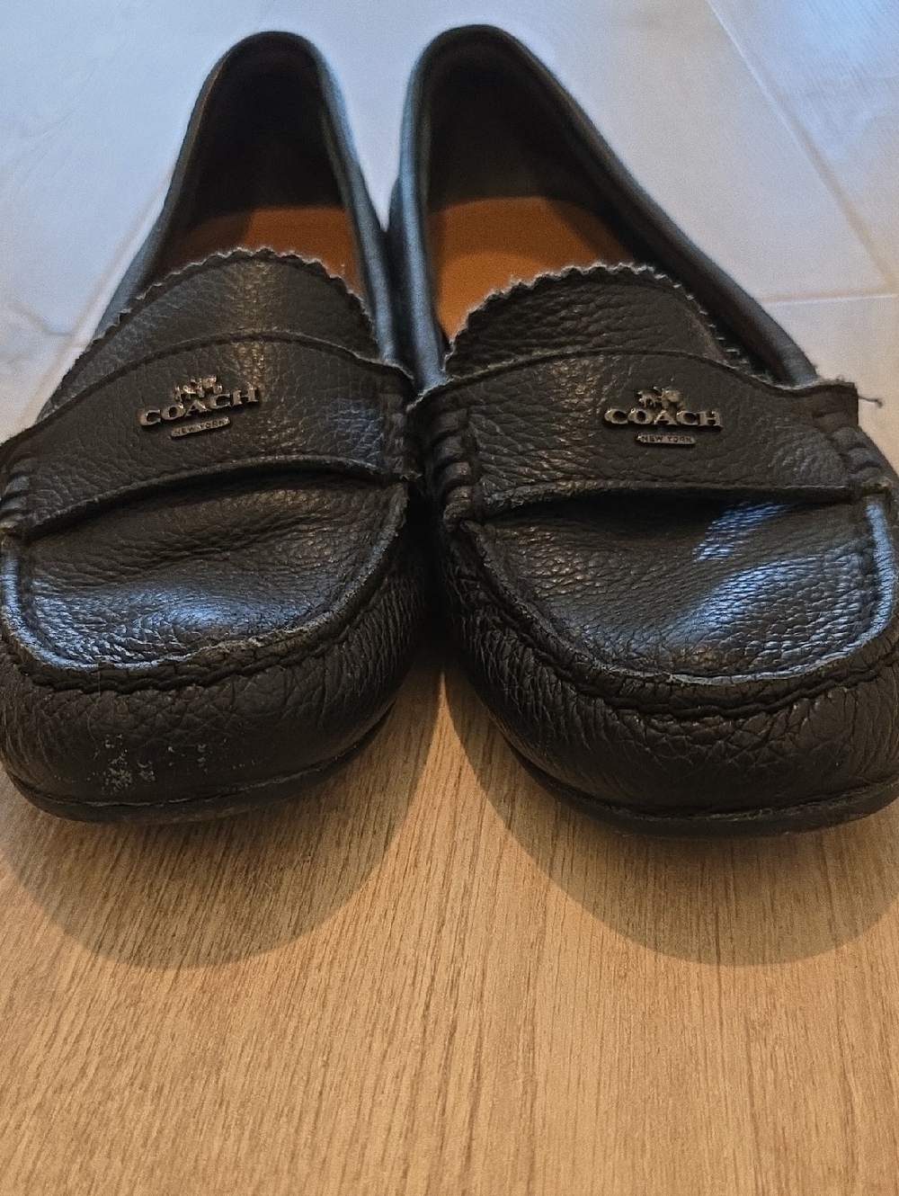 Coach Odette Black Leather Slip-on Shoes - Picture 4 of 6
